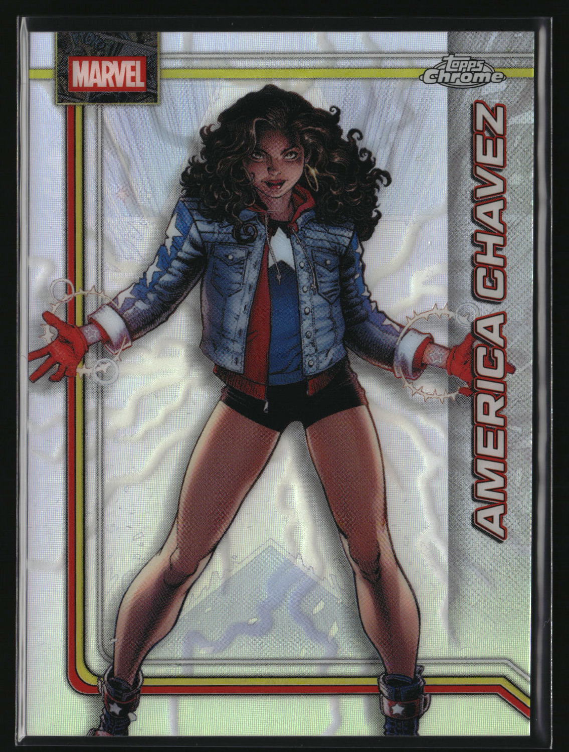 America Chavez 2026 Topps Chrome Marvel Comics Storm's Lightning Refractor #5