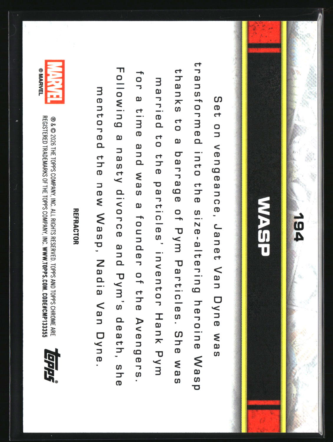 Wasp 2026 Topps Chrome Marvel Comics Refractor #194
