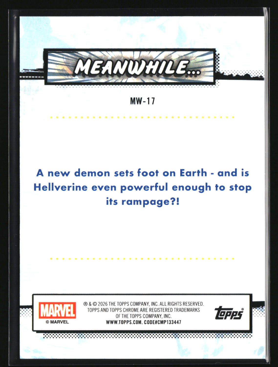 Hell Hulk's 1st Appearance 2026 Topps Chrome Marvel Comics Meanwhile... #MW-17