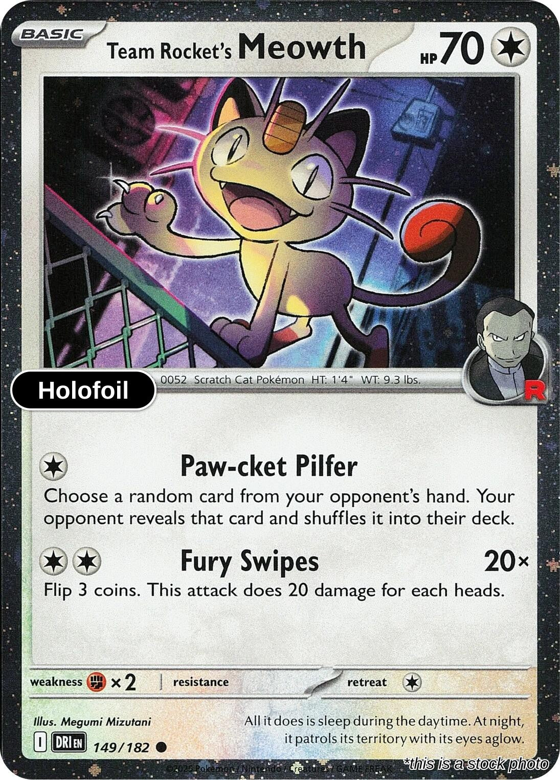 Team Rocket's Meowth (Cosmos Holo)