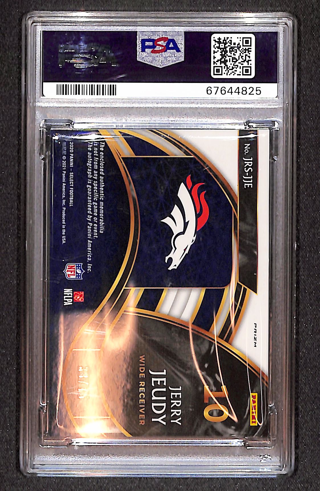 Jerry Jeudy 2020 Select Jumbo Rookie Signature White #JRS-JJE #/75 PSA 9