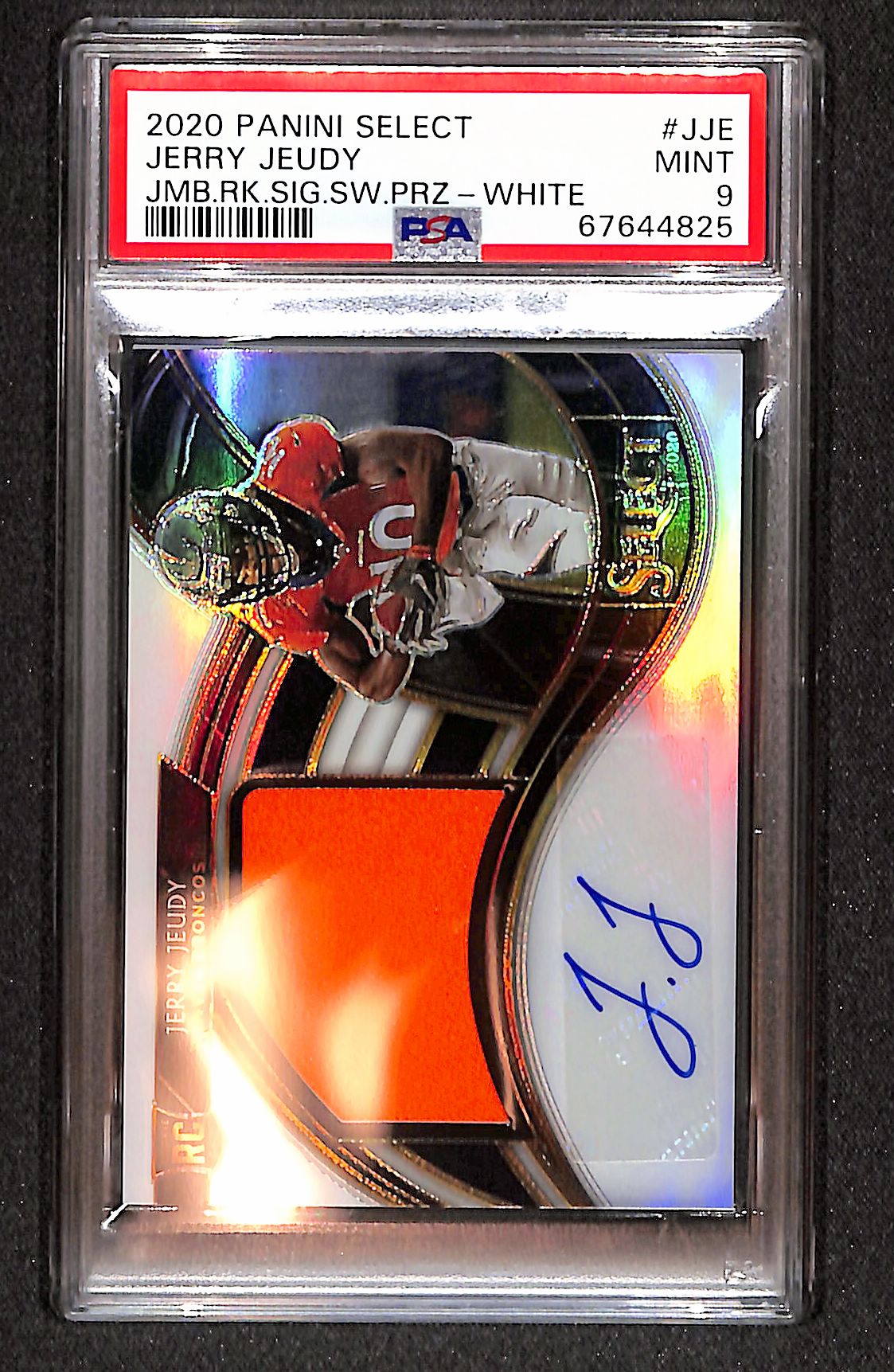 Jerry Jeudy 2020 Select Jumbo Rookie Signature White #JRS-JJE #/75 PSA 9