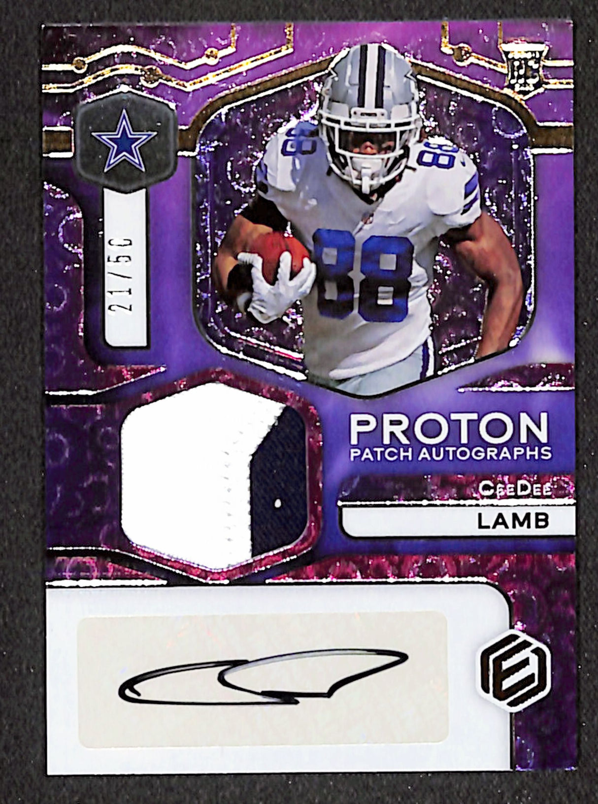 CeeDee Lamb 2020 Panini Elements Proton Patch Autographs #PA-CL #/50