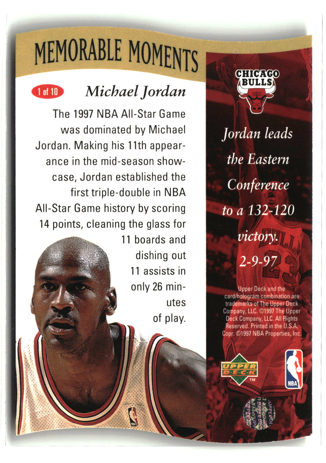 Michael Jordan 1996-97 Collector's Choice Memorable Moments #1