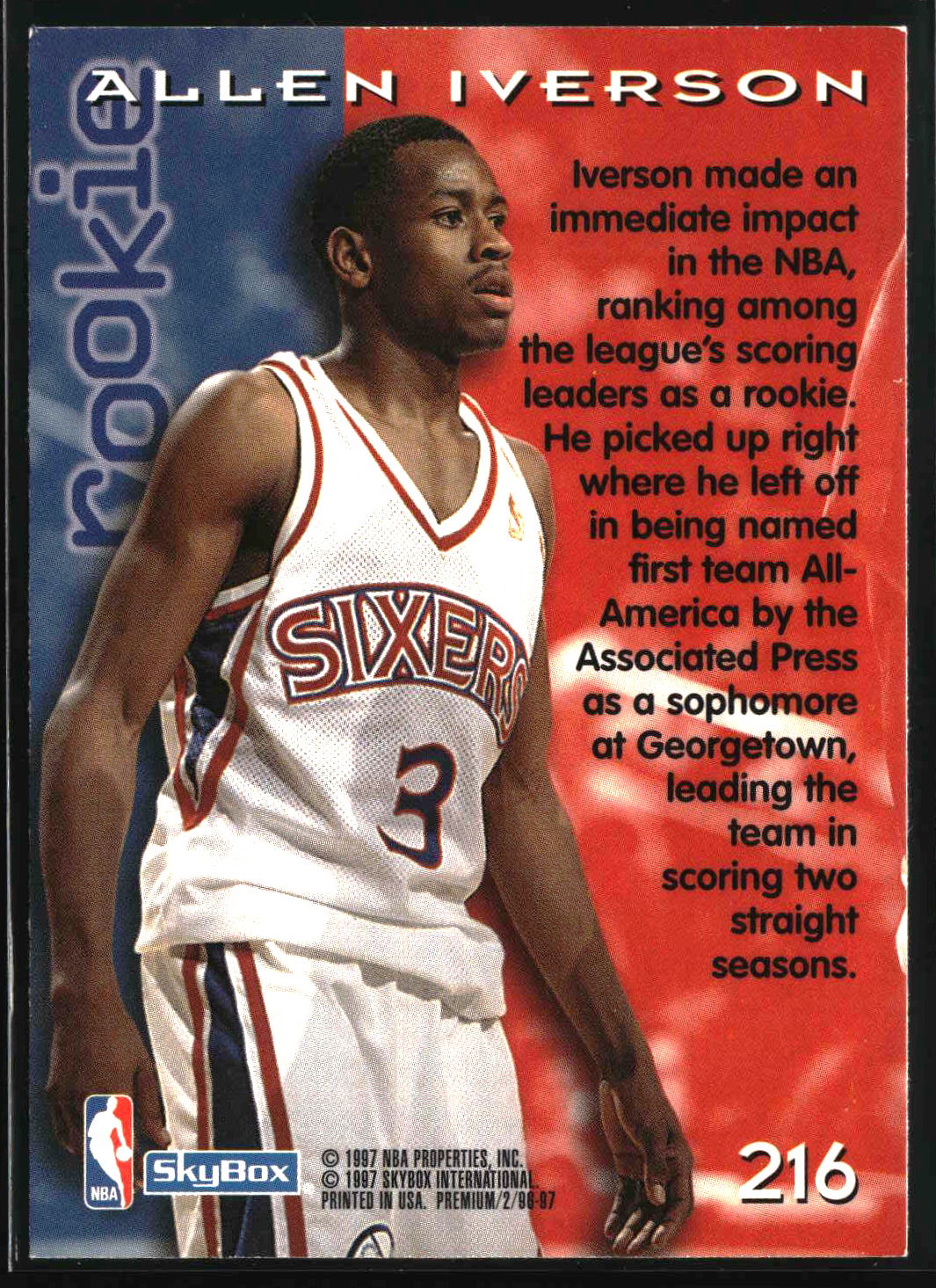 Allen Iverson 1996-97 SkyBox Premium #216