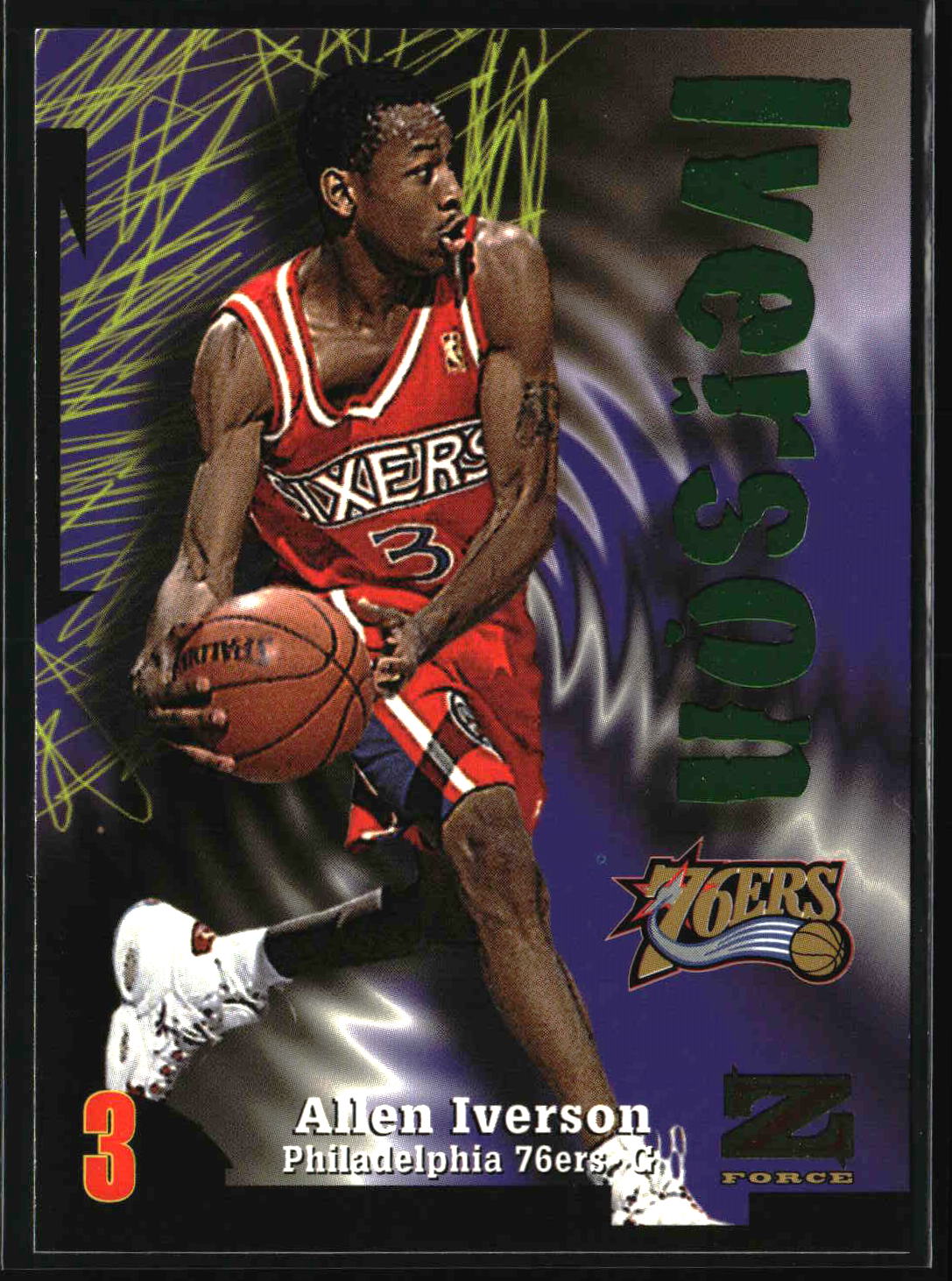 Allen Iverson 1997-98 SkyBox Z-Force #100