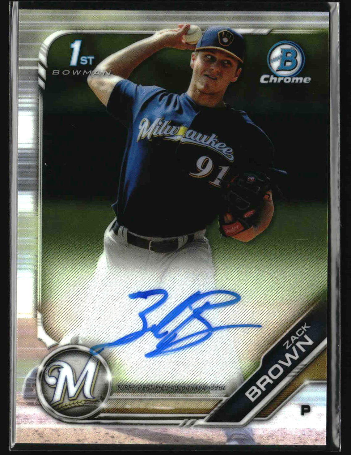 Zack Brown 2019 Bowman Chrome Prospects Autographs #CPA-ZB