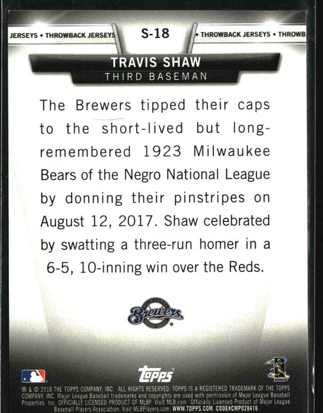 Travis Shaw 2018 Topps Topps Salute Gold (Series Two) #S-18 #/50