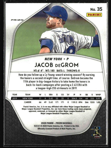 Jacob deGrom 2020 Panini Prizm Cosmic Haze Prizm #35