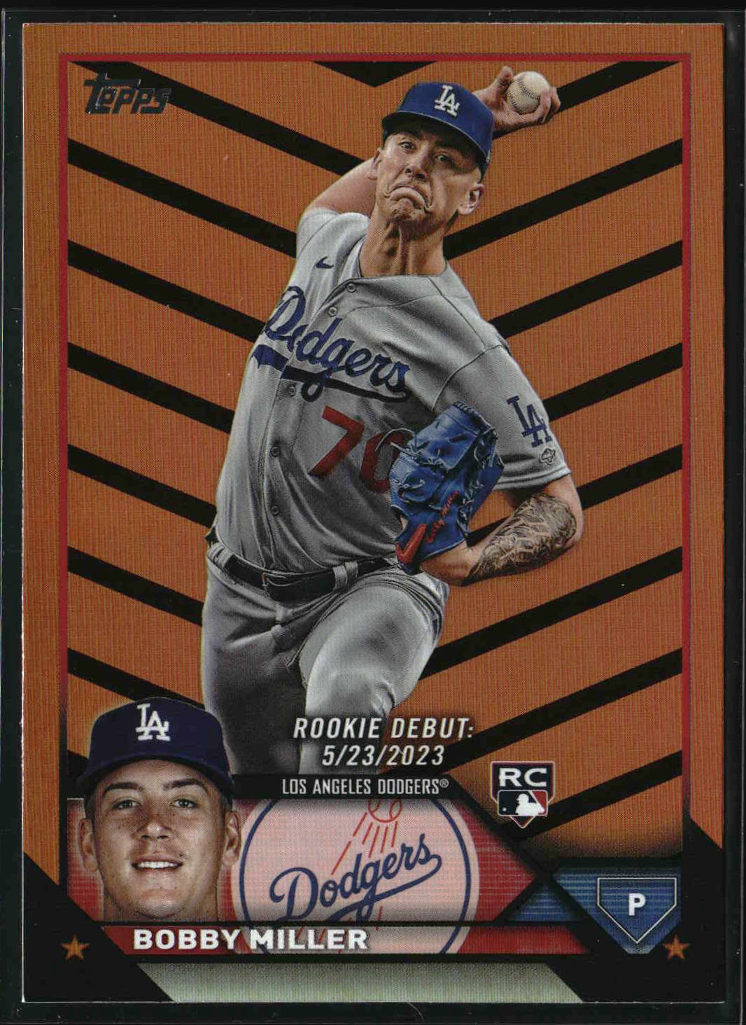 Bobby Miller 2023 Topps Update Orange and Black Foil #US40