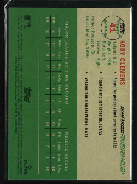 Kody Clemens 2023 Topps Chrome Platinum Anniversary Topps Refractors #41 #/499