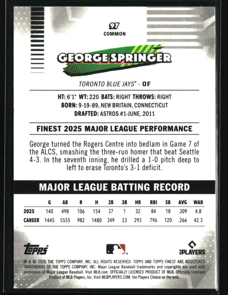 George Springer 2026 Finest #97