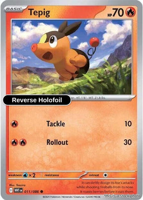 Tepig - 011/086 - [WHT - SV: White Flare] - Reverse Holofoil