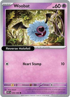 Woobat - 036/086 - [WHT - SV: White Flare] - Reverse Holofoil
