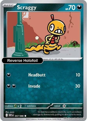 Scraggy - 057/086 - [WHT - SV: White Flare] - Reverse Holofoil