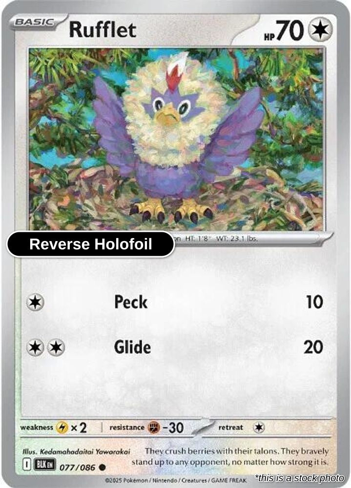 Rufflet - 077/086 - [BLK - SV: Black Bolt] - Reverse Holofoil