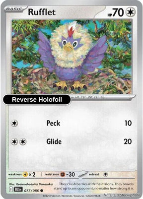 Rufflet - 077/086 - [BLK - SV: Black Bolt] - Reverse Holofoil