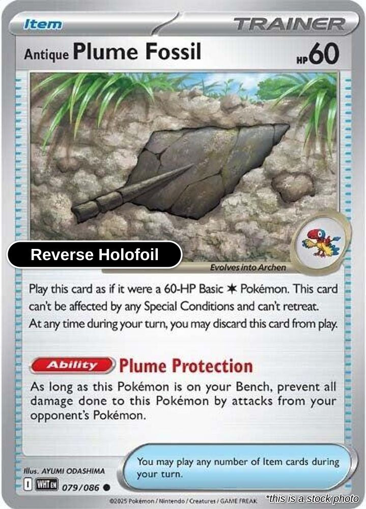 Antique Plume Fossil - 079/086 - [WHT - SV: White Flare] - Reverse Holofoil