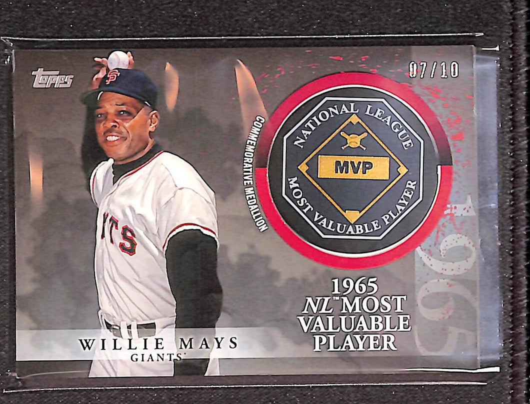 Willie Mays 2023 Update NL MVP Commemorative Medallion /10 #MVP-WM