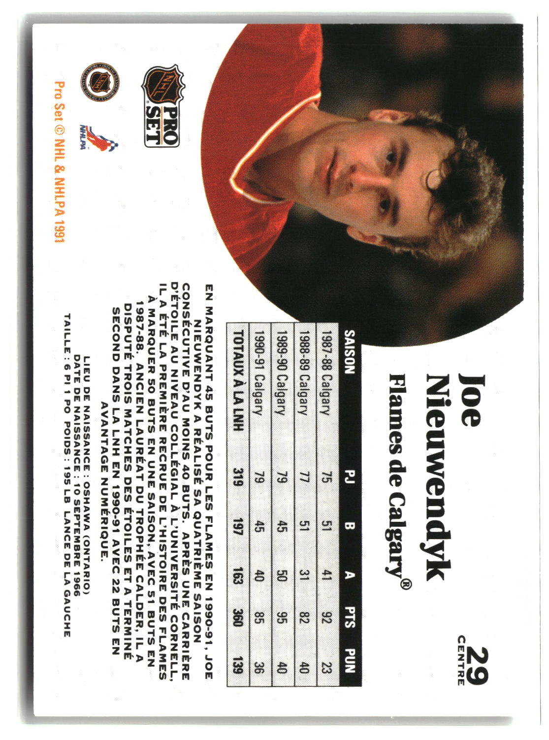 Joe Nieuwendyk 1991-92 Pro Set French #29