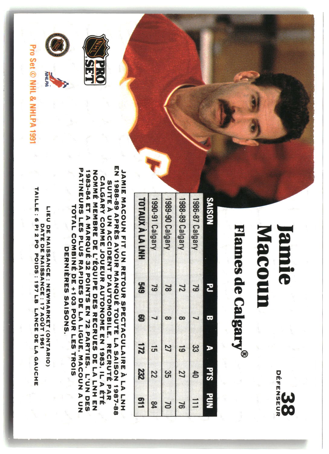 Jamie Macoun 1991-92 Pro Set French #38