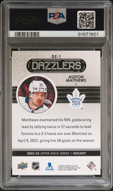 Auston Matthews 2022-23 Upper Deck Dazzlers Blue #DZ-1 PSA 10