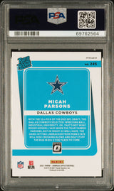 Micah Parsons 2021 Donruss Optic Pink #245 PSA 9
