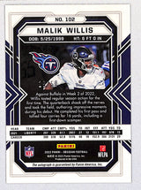Malik Willis 2022 Panini Obsidian Rookie Autos Electric Etch Green #102 #/50