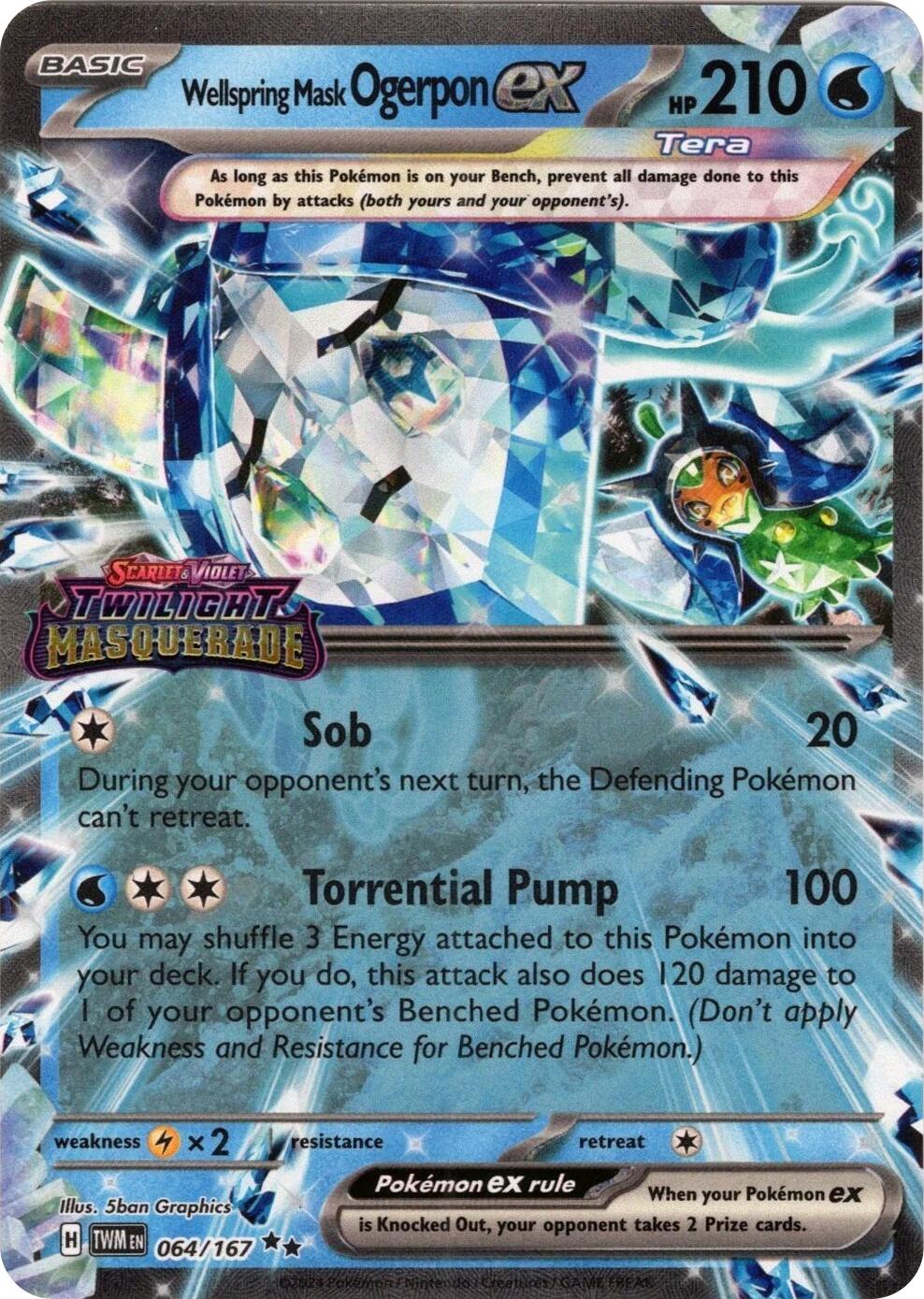 Wellspring Mask Ogerpon ex (Twilight Masquerade Stamp) [MCAP - 064/167]