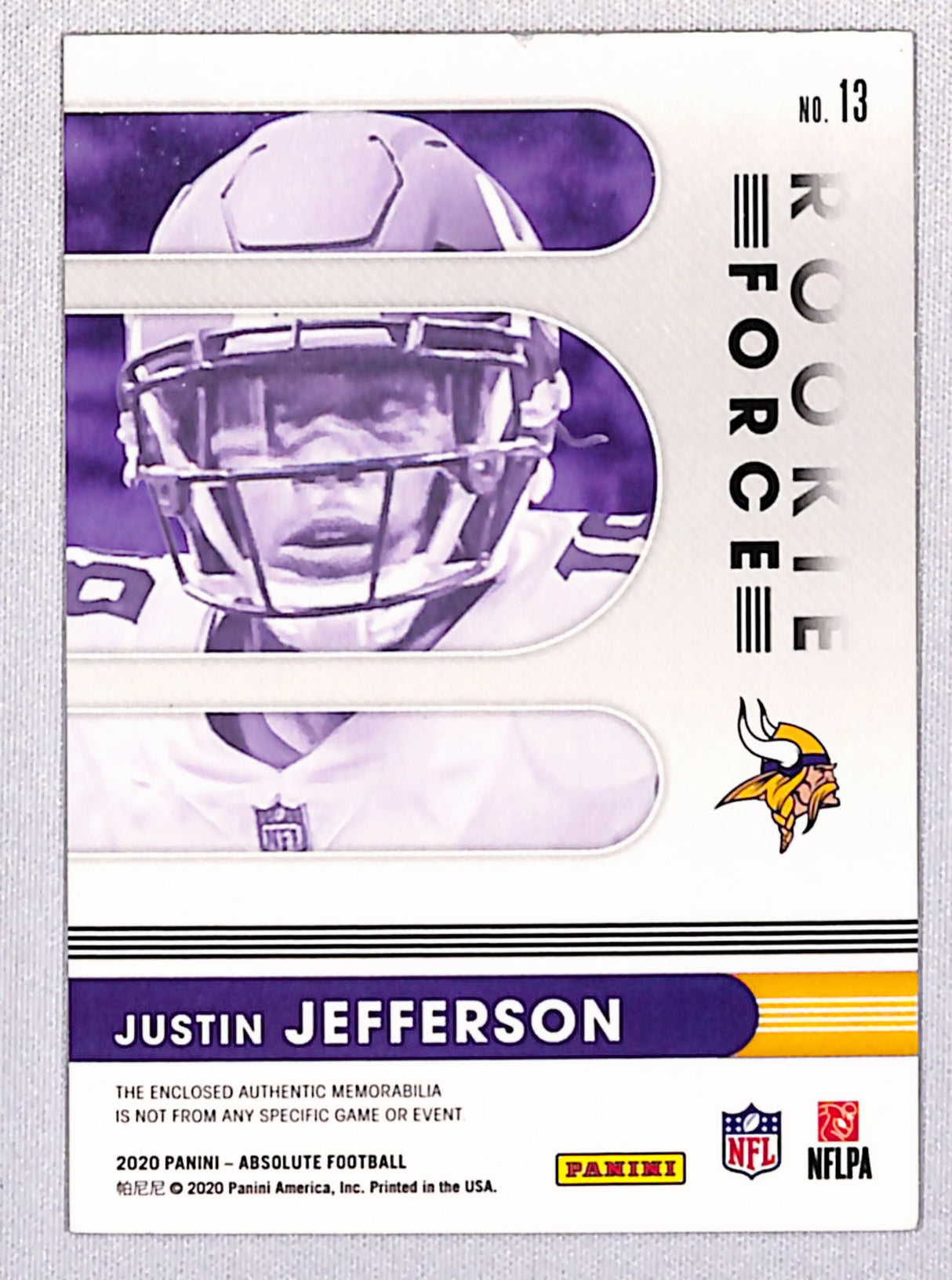 Justin Jefferson 2020 Panini Absolute Rookie Force #13