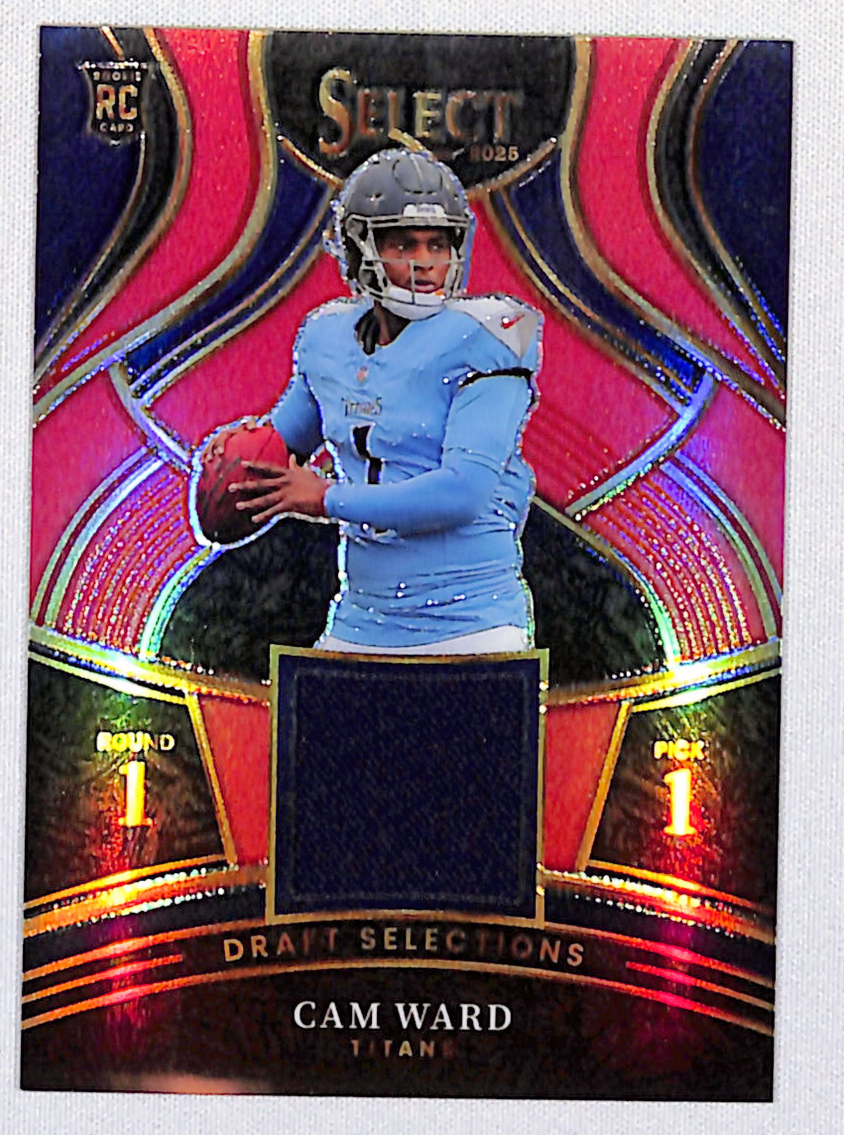 Cam Ward 2025 Panini Select Draft Selections Memorabilia Red Prizm #DSM-CWD