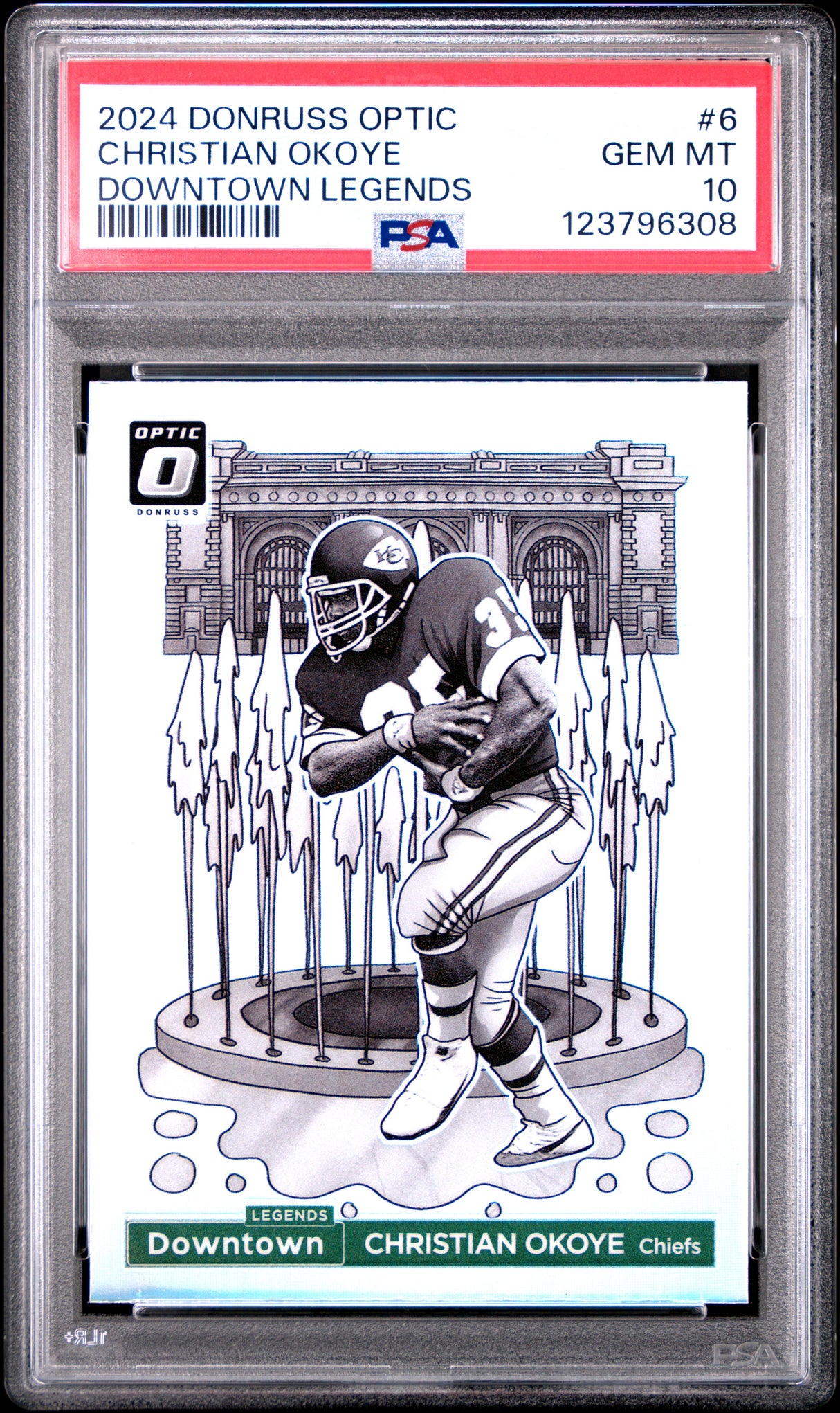 Christian Okoye 2024 Donruss Optic Downtown Legends #6 PSA 10
