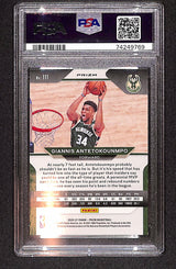 Giannis Antetokounmpo 2020-21 Panini Prizm White Sparkle Prizm #111 PSA 9