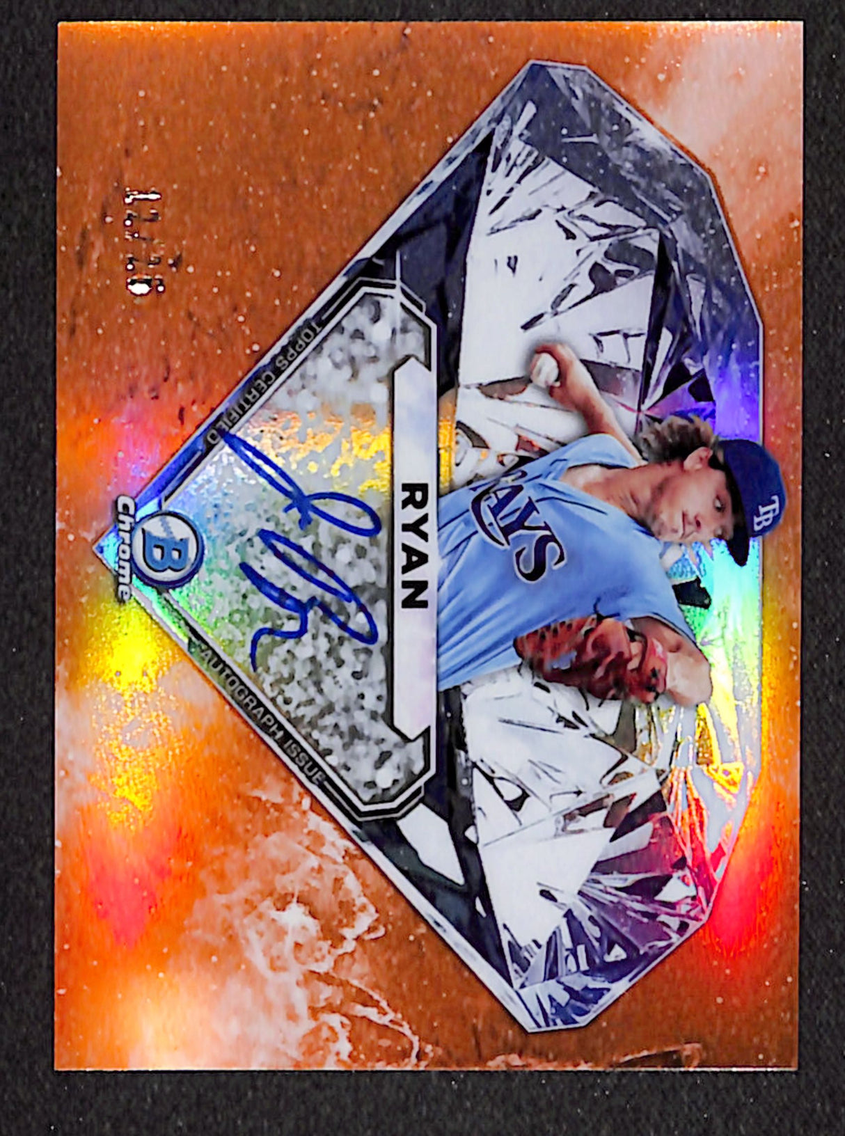 Joe Ryan 2020 Bowman Draft Applied Pressure Autographs Orange #APDCA-JR #/25