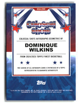Dominique Wilkins 2024-25 Finest Colossal Shots Auto Green #BSA-DWI #/75