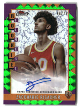 Zaccharie Risacher 2024-25 Finest Rookie Autographs Green Geometric #RFA-ZR #/75