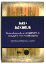 Jaren Jackson Jr. 2024-25 Finest Masters Auto Gold Geometric #MA-JJ #/50