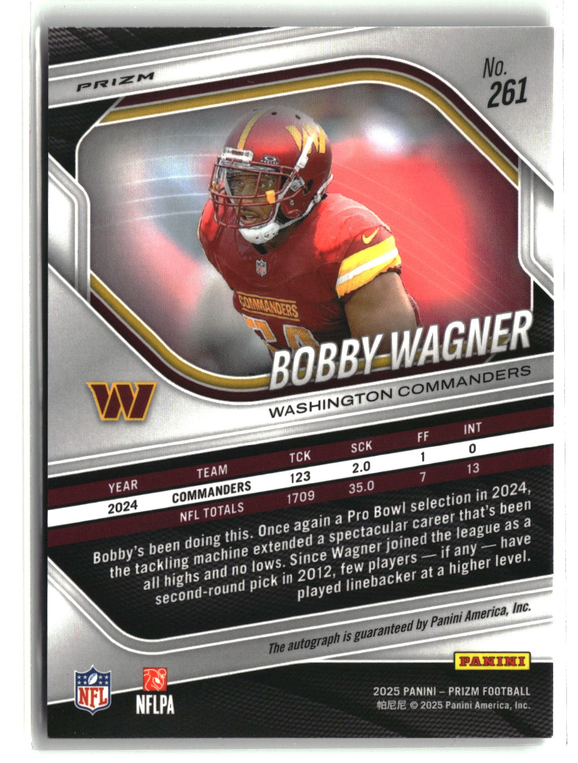 Bobby Wagner 2025 Panini Prizm Prizm Autographs Silver #261