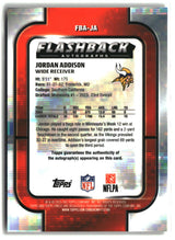 Jordan Addison 2025 Finest Flashback Autographs Gold Refractor #FBA-JA #/50