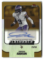 Jordan Addison 2025 Finest Flashback Autographs Gold Refractor #FBA-JA #/50