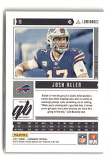 Josh Allen 2021 Panini Luminance Gold #10 #/299