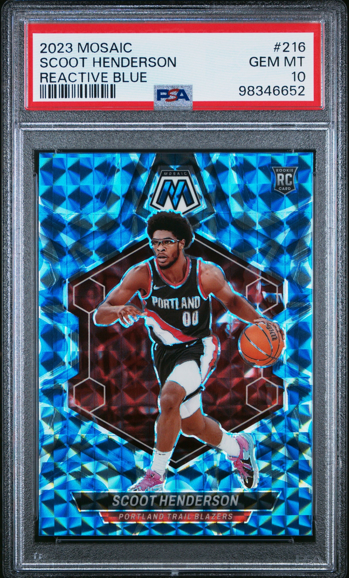 Scoot Henderson 2023-24 Panini Mosaic Reactive Blue #216 PSA 10