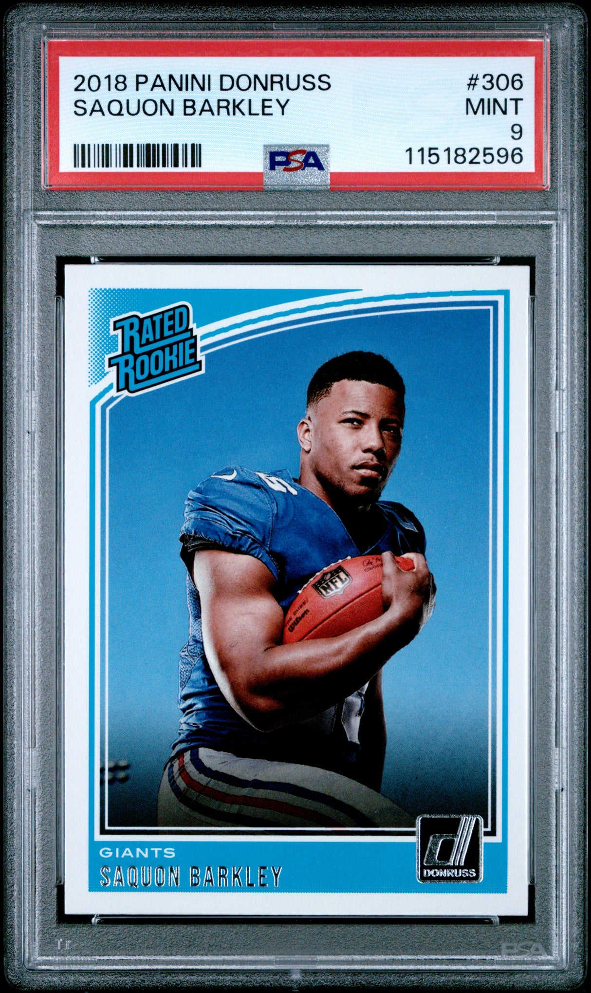 Saquon Barkley 2018 Donruss #306 PSA 9