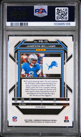 Jameson Williams 2022 Panini Chronicles Prizm Black Silver #PB-13 PSA 10