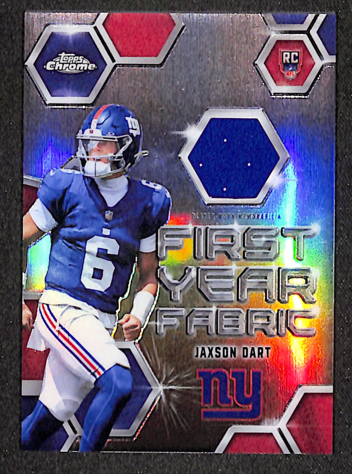 Jaxson Dart 2025 Topps Chrome First Year Fabric #FYF-JD