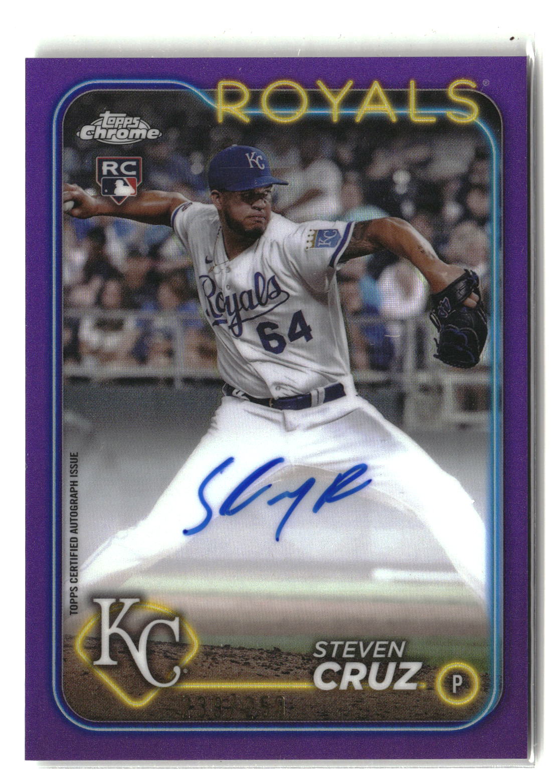 Steven Cruz 2024 Topps Chrome Rookie Autographs Purple Refractor #RA-SC #/250