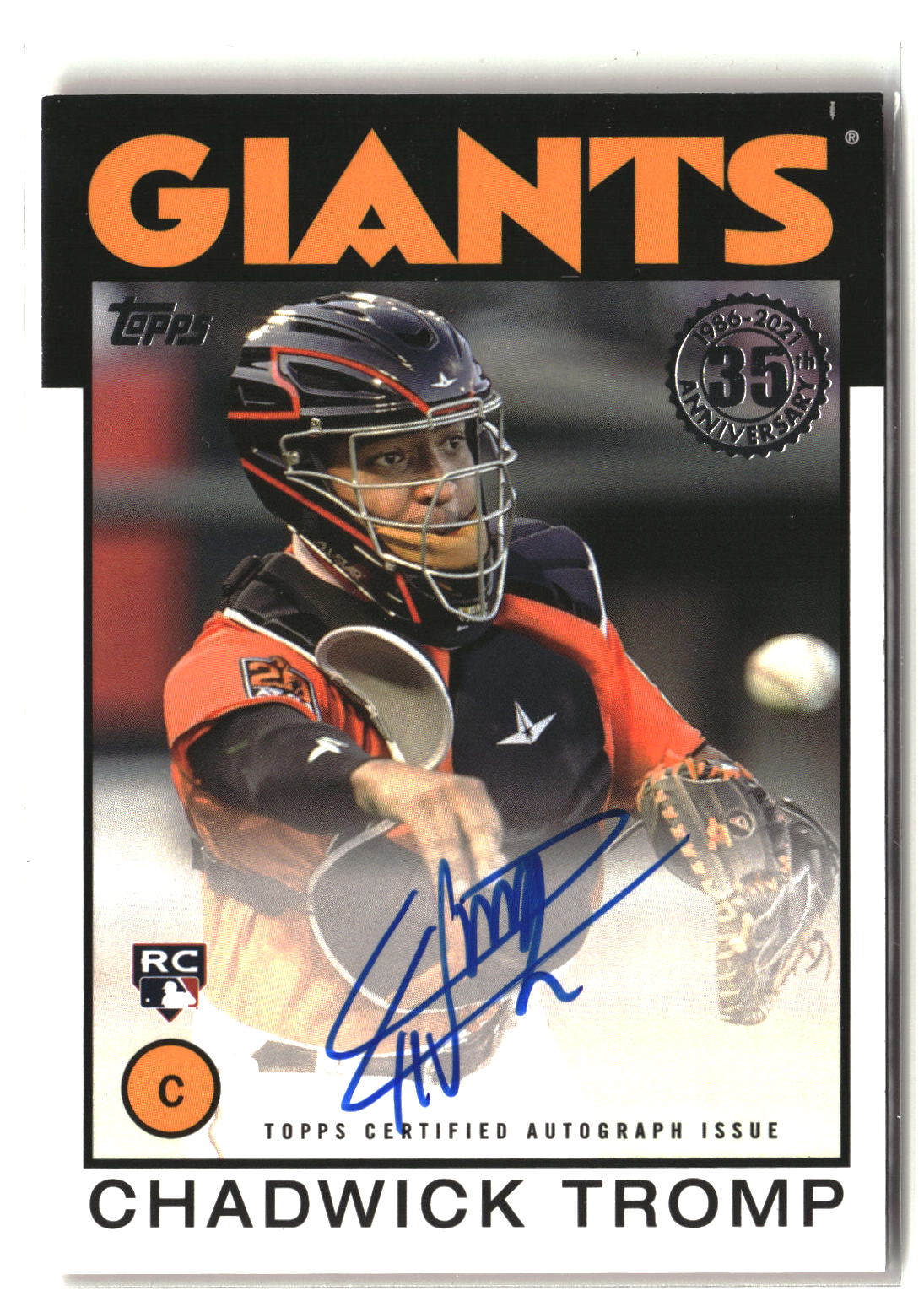 Chadwick Tromp 2021 Topps 1986 Topps Baseball 35th Anniversary Auto #86A-CT