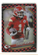 Xavier Worthy 2025 Panini Prizm Black and Red Checker #197