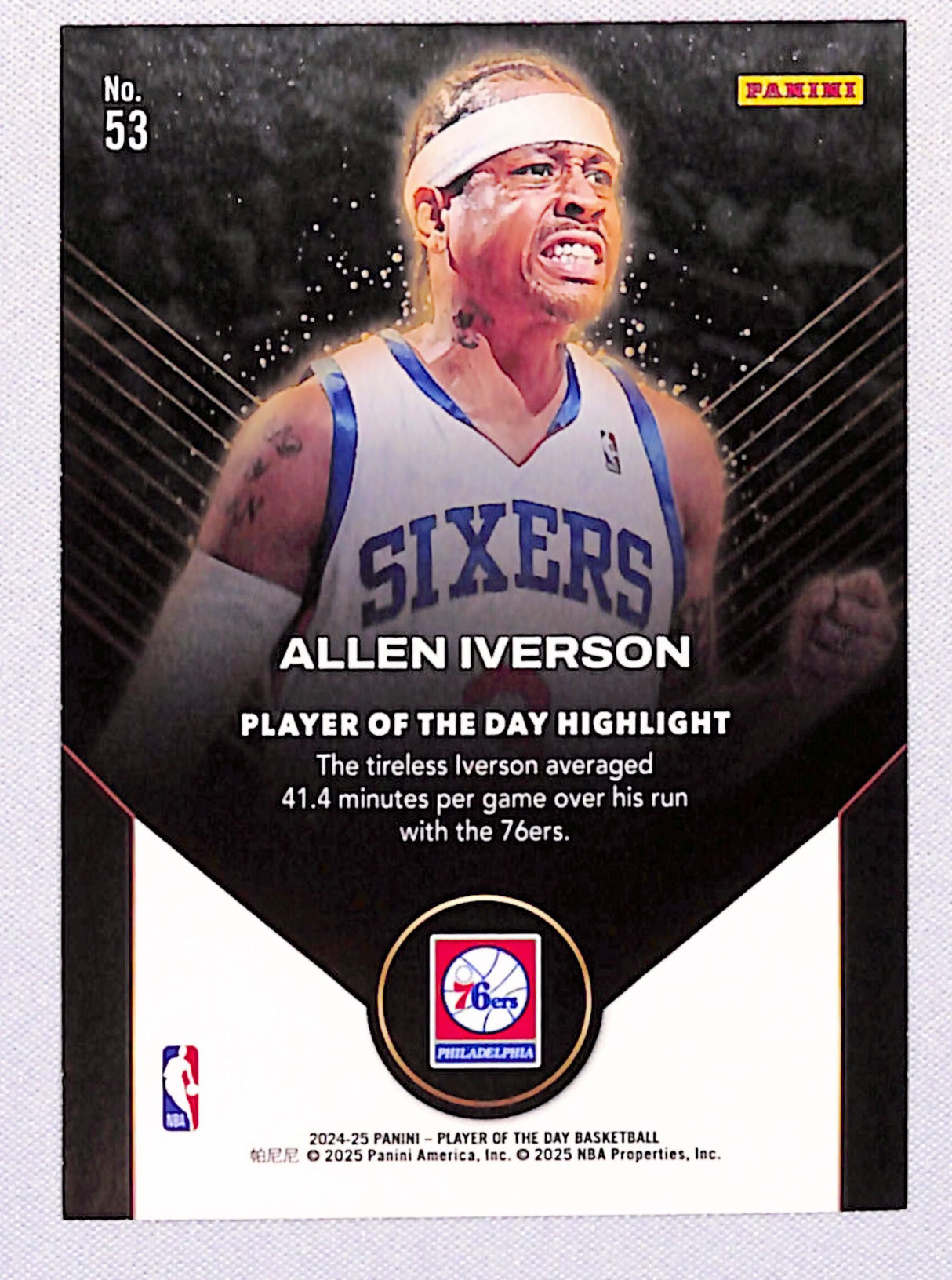 Allen Iverson 2024-25 Panini Player of the Day Blue #53 #/50
