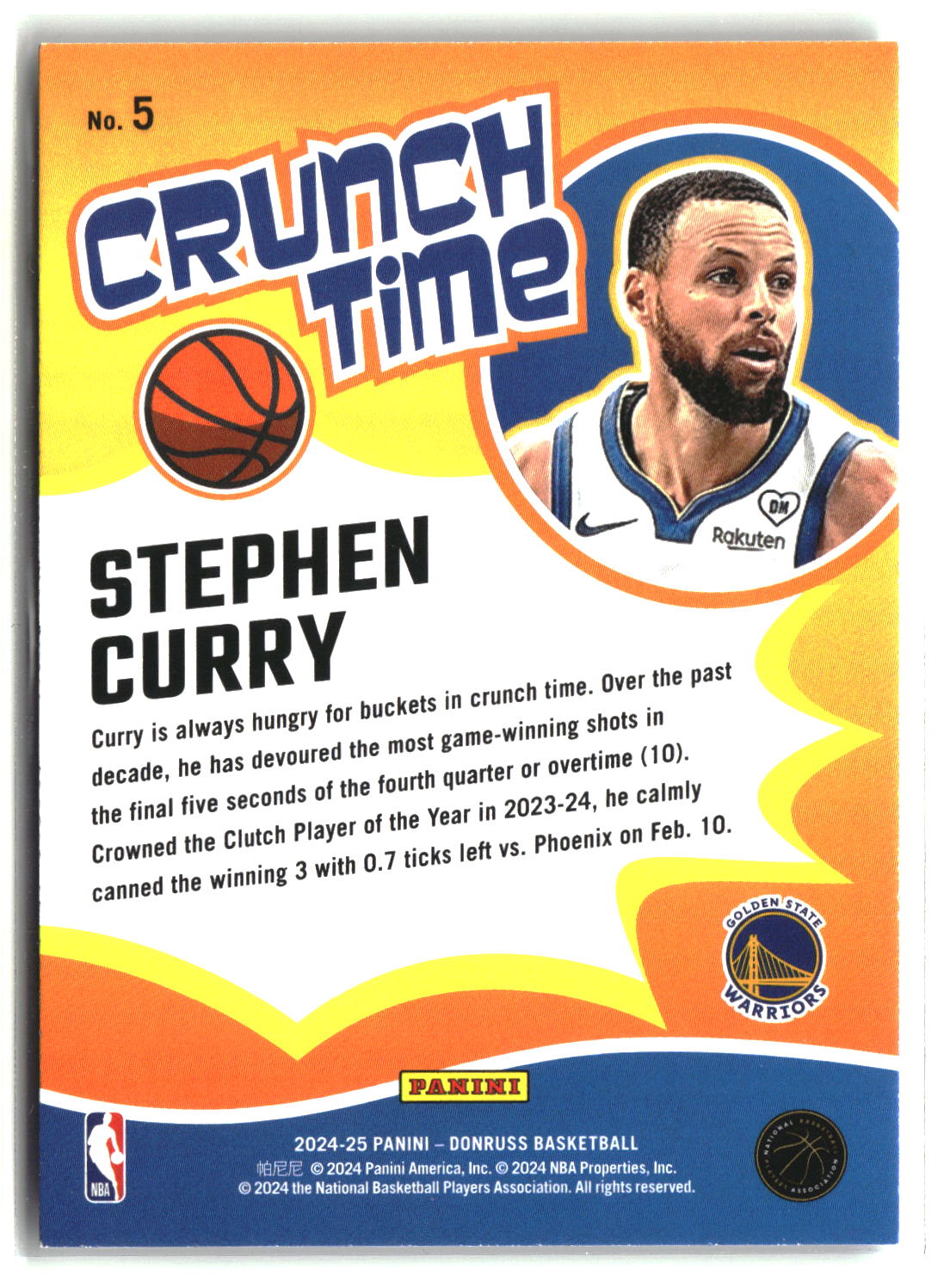 Stephen Curry 2024-25 Donruss Crunch Time #5